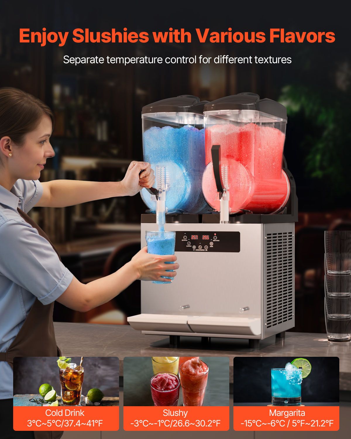 12L x 2 Tank Commercial Slushy Machine – Smoothie Maker
