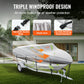 Boat Cover 600D Waterproof 16-18.5 ft Boat Cover V-Hull Tri-Hull Runabout
