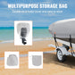 Multipurpose storage bag for a motor on a beach with ocean view