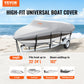Vevor high-fit universal boat cover on a trailer with ocean background