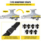 7 PCS Windproof Straps for boat cover with before and after illustration and product details.
