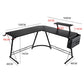 L-Shaped Corner Computer Desk with Screen Stand – Reversible