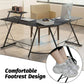 L-Shaped Corner Computer Desk with Screen Stand – Reversible