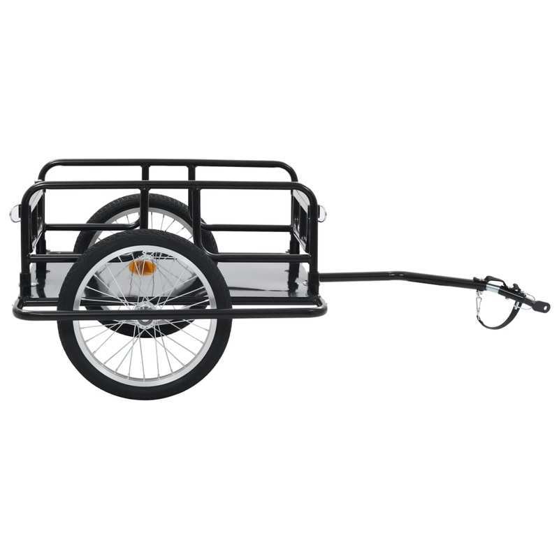 1pc Heavy-Duty Steel Bike Trailer for Hauling Luggage, Plants, Tools, and Groceries - Non-Woven, Black, Single Pack