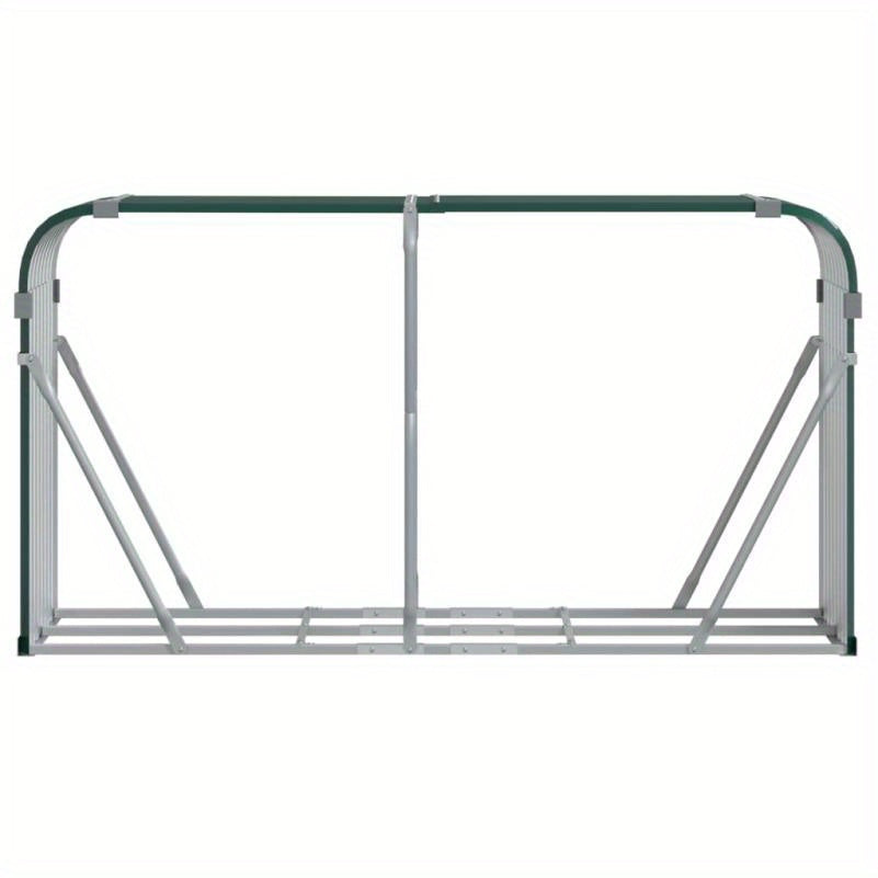 Galvanised Steel Firewood Rack - 179.83cm x 44.96cm x 100.08cm Outdoor Log Holder, Durable Metal Storage for Heating & Cooling Equipment