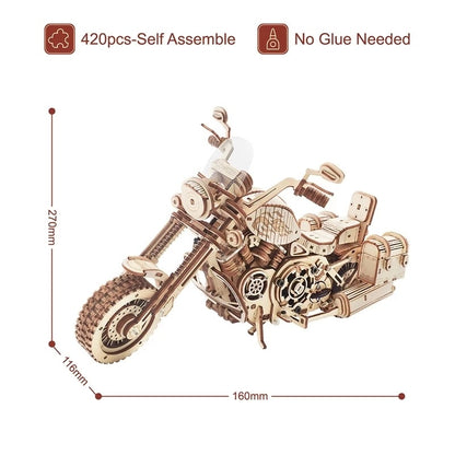 Cruiser Motorcycle DIY Wooden Model 420 Pcs Building Block Kits Funny Toys Gifts For Children Adults Dropshipping