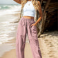 Women's Cotton And Linen Casual Pants Vacation Style