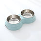 Double Pet Bowls Dog Food Water Feeder Stainless Steel Pet Drinking Dish Feeder Cat Puppy Feeding Supplies Small Dog Accessories