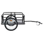 1pc Heavy-Duty Steel Bike Trailer for Hauling Luggage, Plants, Tools, and Groceries - Non-Woven, Black, Single Pack