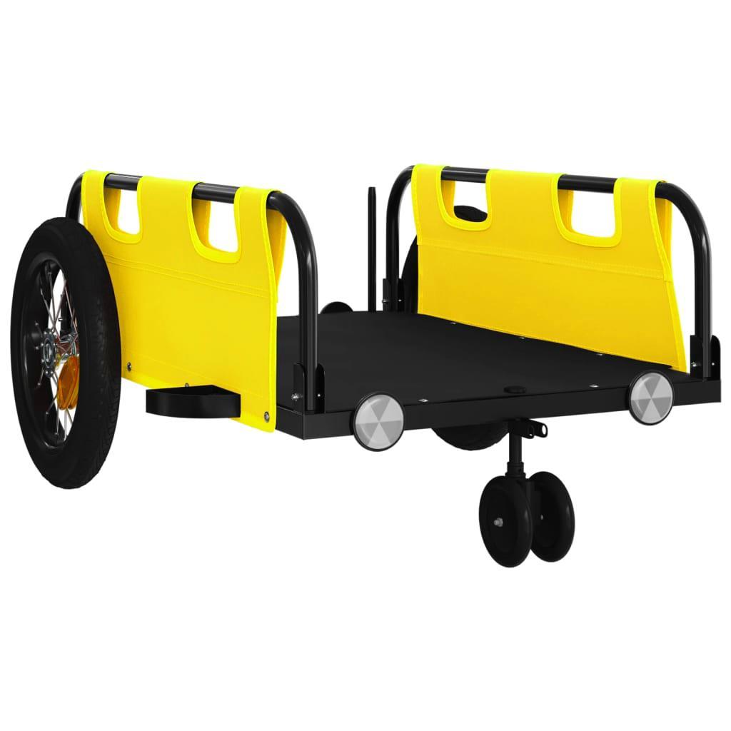 Heavy-Duty Yellow Oxford Fabric Bike Trailer with Sturdy Iron Frame - Perfect for Outdoor Leisure, 1pc