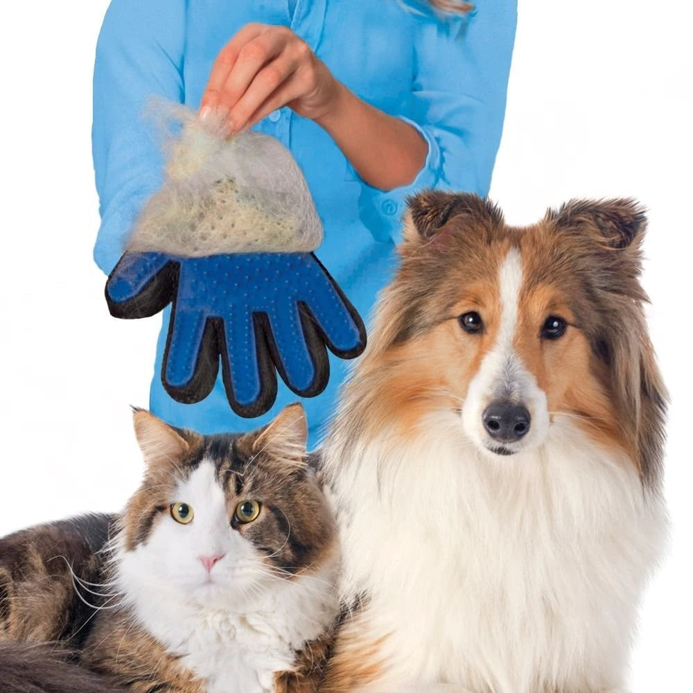 Cat and Dog Grooming Glove  Wool Glove Pet Hair Deshedding Brush Comb Glove For Pet Dog Cleaning Massage Glove For Animal Sale