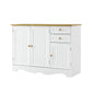 Elegant White Three Door Buffet Sideboard Storage Cabinet for Dining Room and Living Room