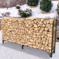 Long Firewood Rack Outdoor Heavy Duty Metal Steel Log Fireplace Wood Storage Holder for 650lbs Firewood