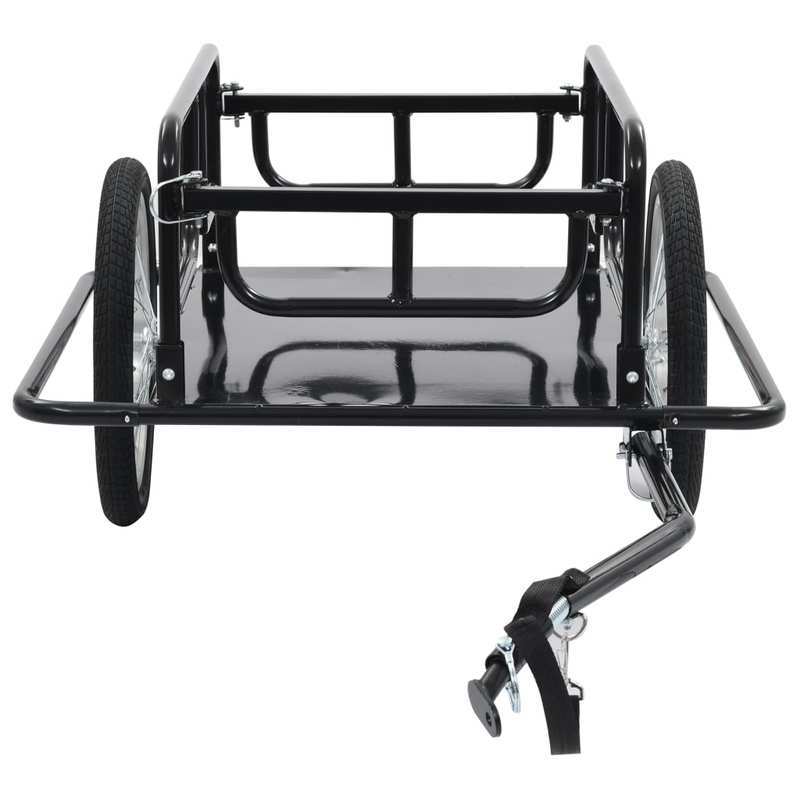 1pc Heavy-Duty Steel Bike Trailer for Hauling Luggage, Plants, Tools, and Groceries - Non-Woven, Black, Single Pack