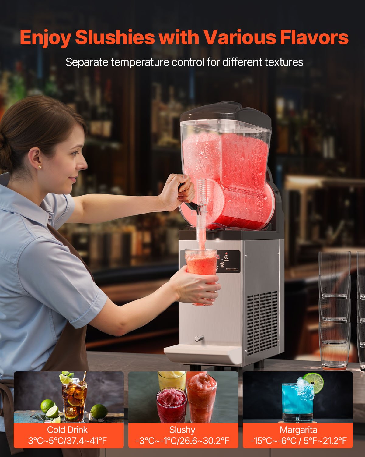 12L Commercial Slushy Machine Margarita Smoothie Frozening Drink Slushie Maker