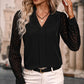 Early Autumn V-neck Lace Stitching Long-sleeved Shirt