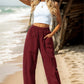 Women's Cotton And Linen Casual Pants Vacation Style