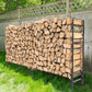 Long Firewood Rack Outdoor Heavy Duty Metal Steel Log Fireplace Wood Storage Holder for 650lbs Firewood