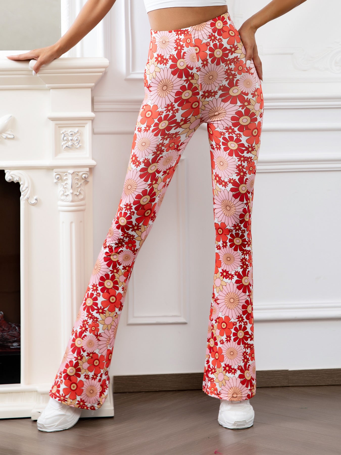 New Bohemian Style Bell-bottom Pants Women's Ethnic Style Fashion Casual Stretch