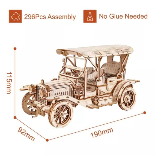 3D Wooden Puzzle DIY Model Vintage Car MC801 Building Toys Gifts For Teens