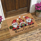 Christmas Gnome Door Mat - Stain-Resistant, Easy Clean Polyester Rug for Indoor/Outdoor Entrance Decor, Low Pile, Machine Washable