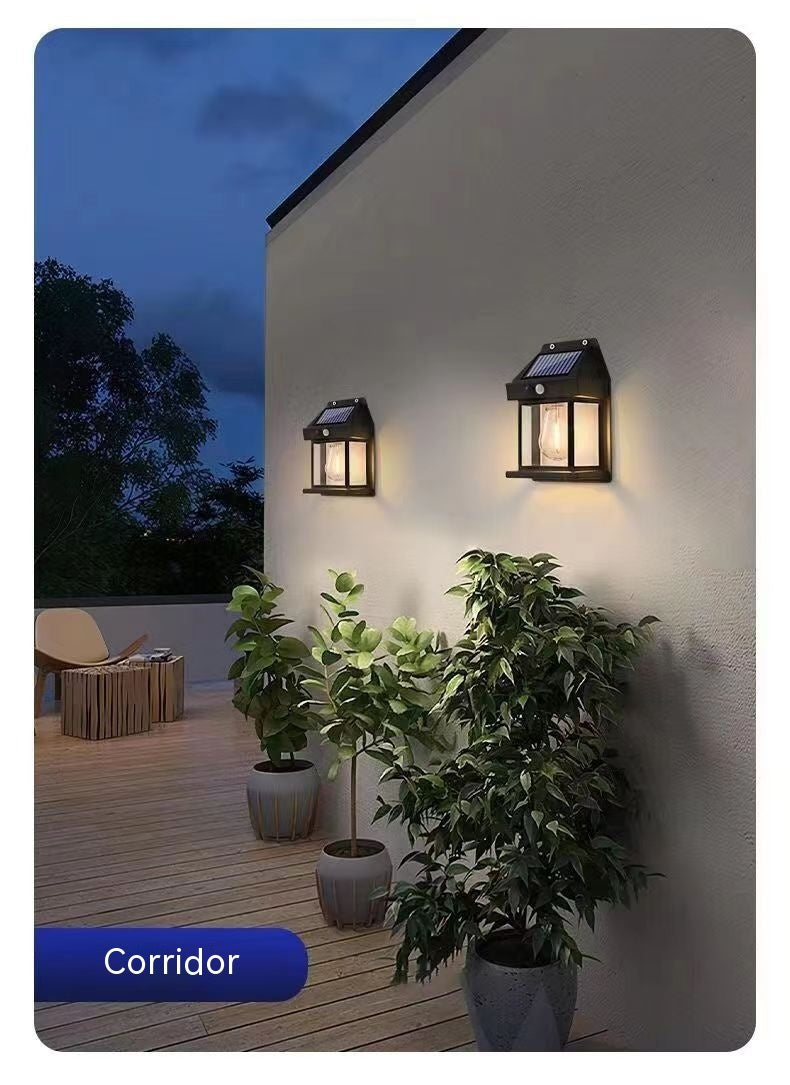 Outdoor Solar  Waterproof Tungsten Induction Garden Wall Lamp