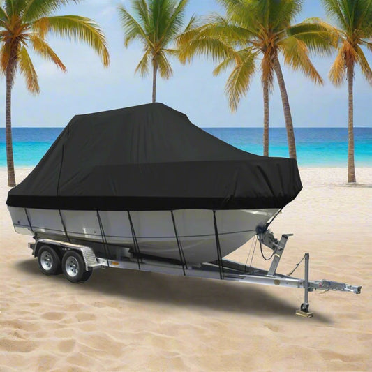 Boat Cover 19 FT Trailerable Weatherproof Black 19FT