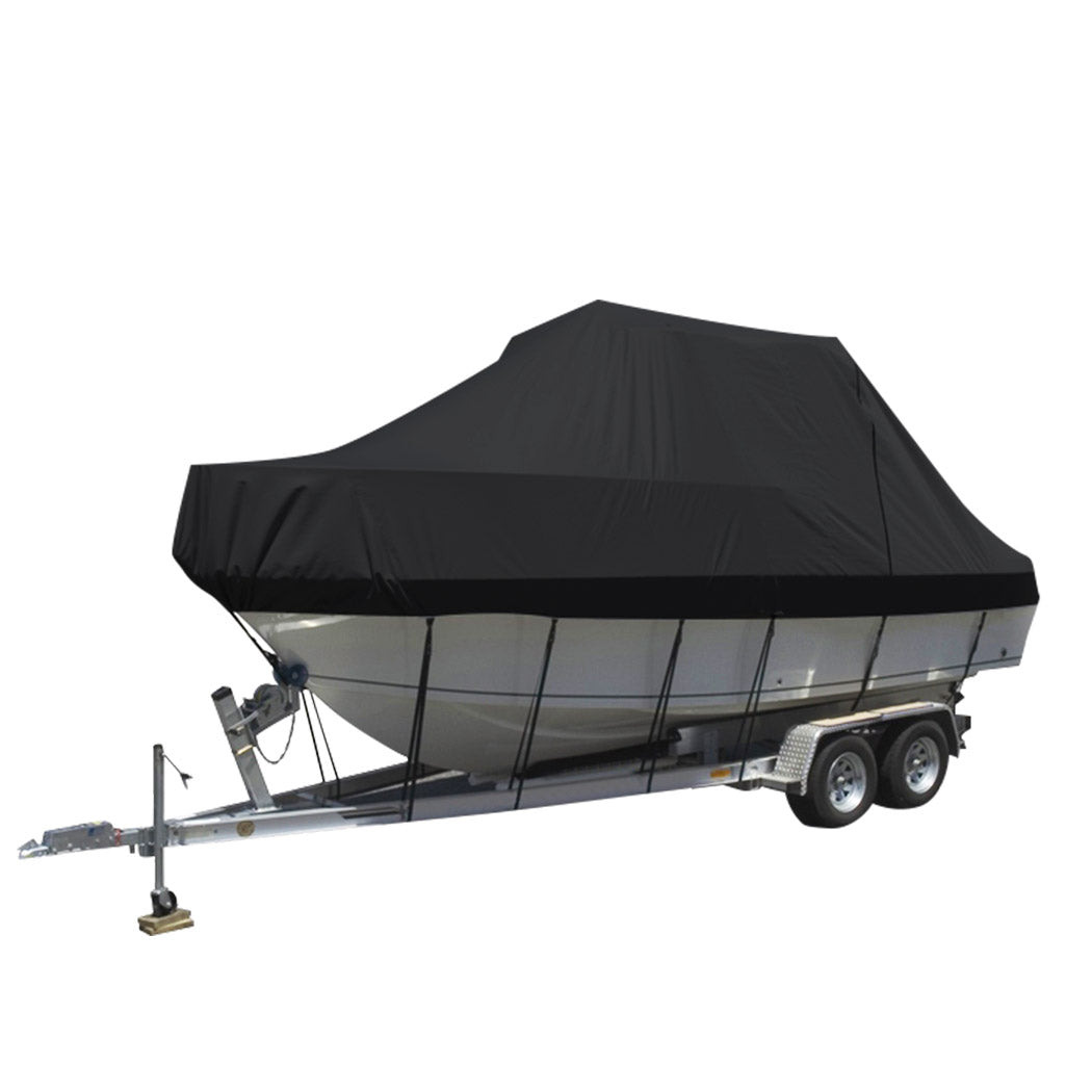 Boat Cover 19 FT Trailerable Weatherproof Black 19FT-1831592570107596801