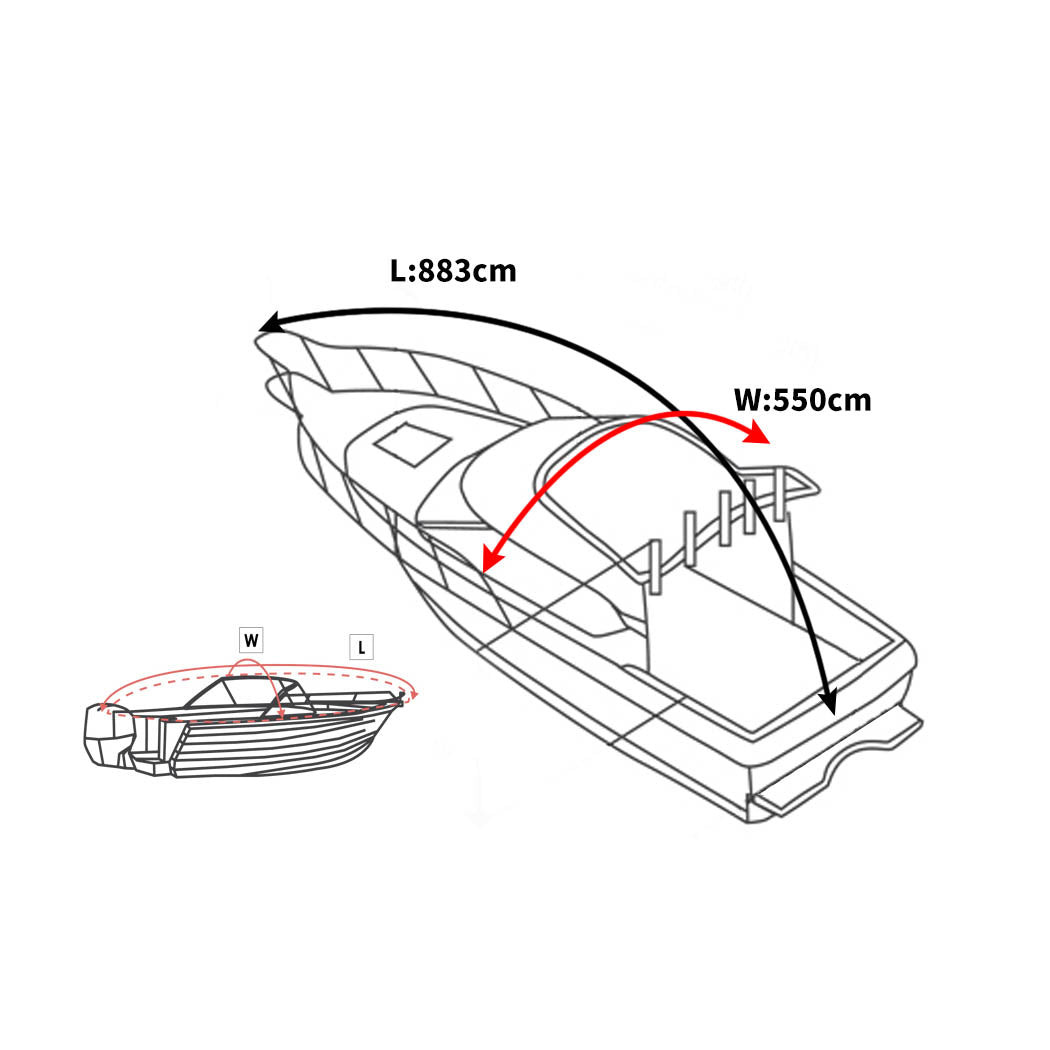 21-23 FT Boat Cover Trailerable Weatherproof Grey 23FT-1831592552306970626