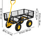 Steel Garden Cart Heavy Duty 500/900/1200/1400lbs Capacity with Removable Mesh Sides to Convert into Flatbed Metal Wagon