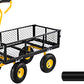 Steel Garden Cart Heavy Duty 500/900/1200/1400lbs Capacity with Removable Mesh Sides to Convert into Flatbed Metal Wagon