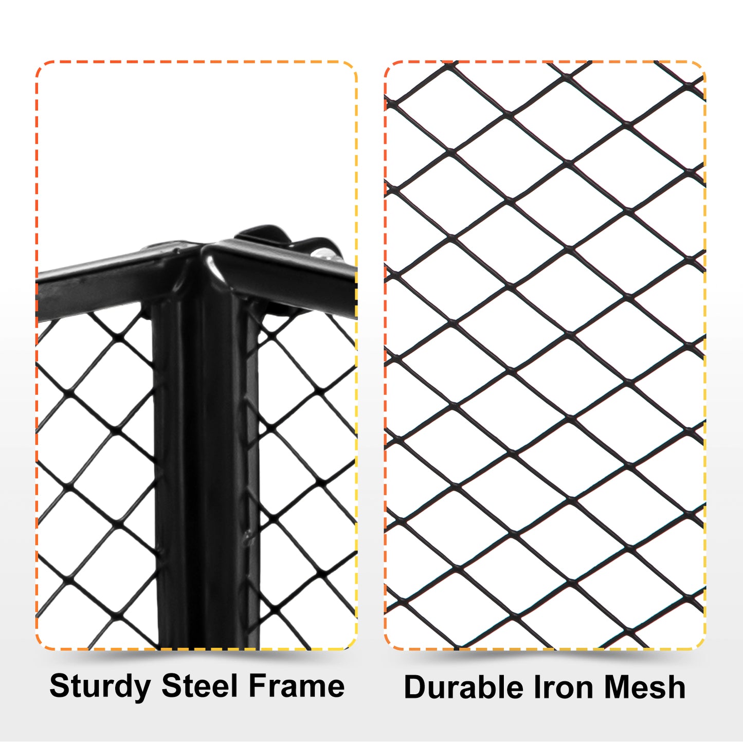 Steel Garden Cart Heavy Duty 500/900/1200/1400lbs Capacity with Removable Mesh Sides to Convert into Flatbed Metal Wagon