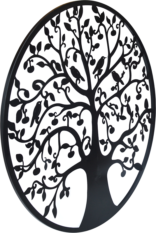 Black Tree of Life Wall Art Hanging Metal Iron Sculpture Garden 60cm