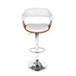 Wooden PU Leather Bar Stool - White and Chrome
