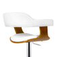 Wooden PU Leather Bar Stool - White and Chrome