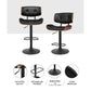 Set of 4 Kitchen Bar Stools Gas Lift Stool Chairs Swivel Barstool Leather Black