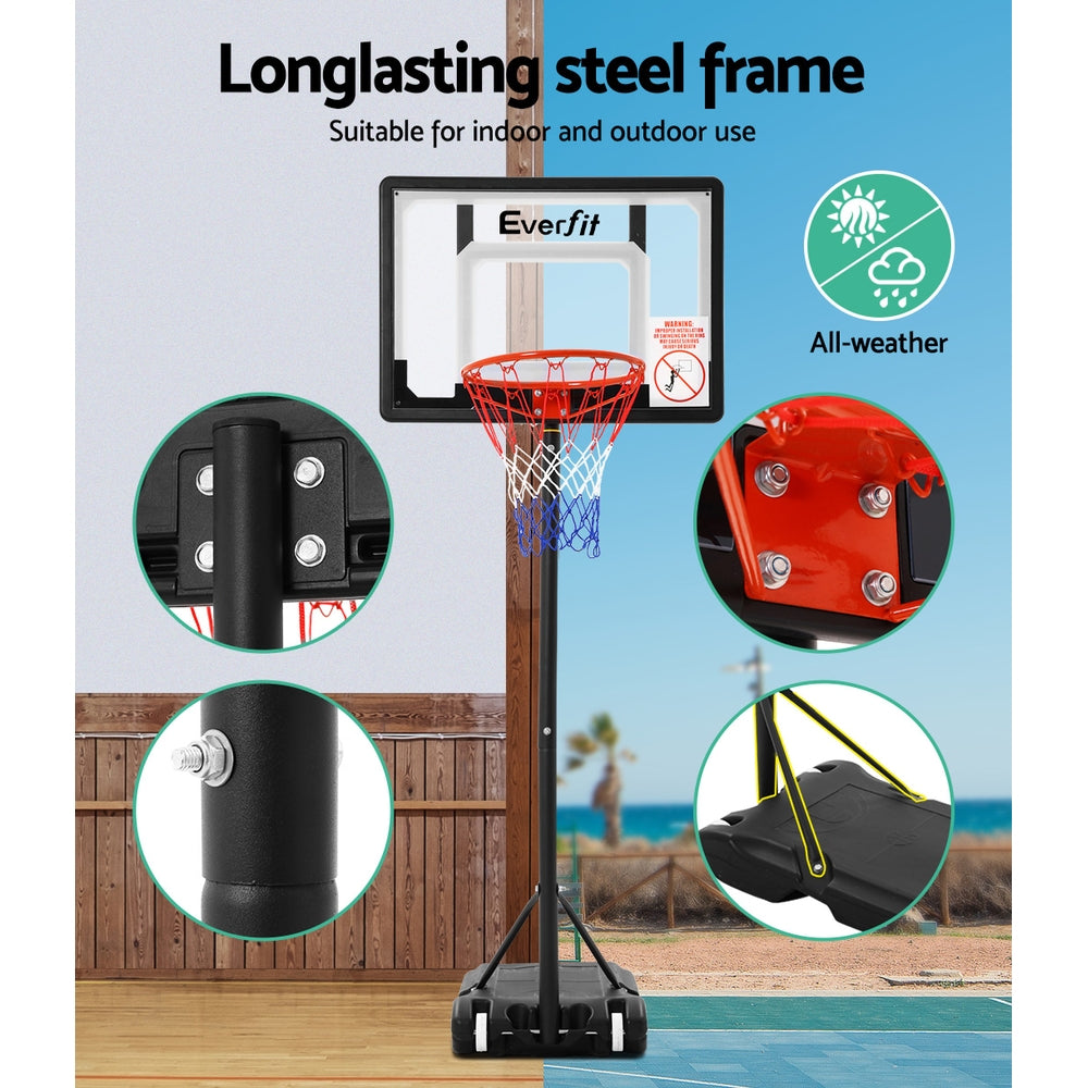 Adjustable Portable Basketball Stand Hoop System Rim