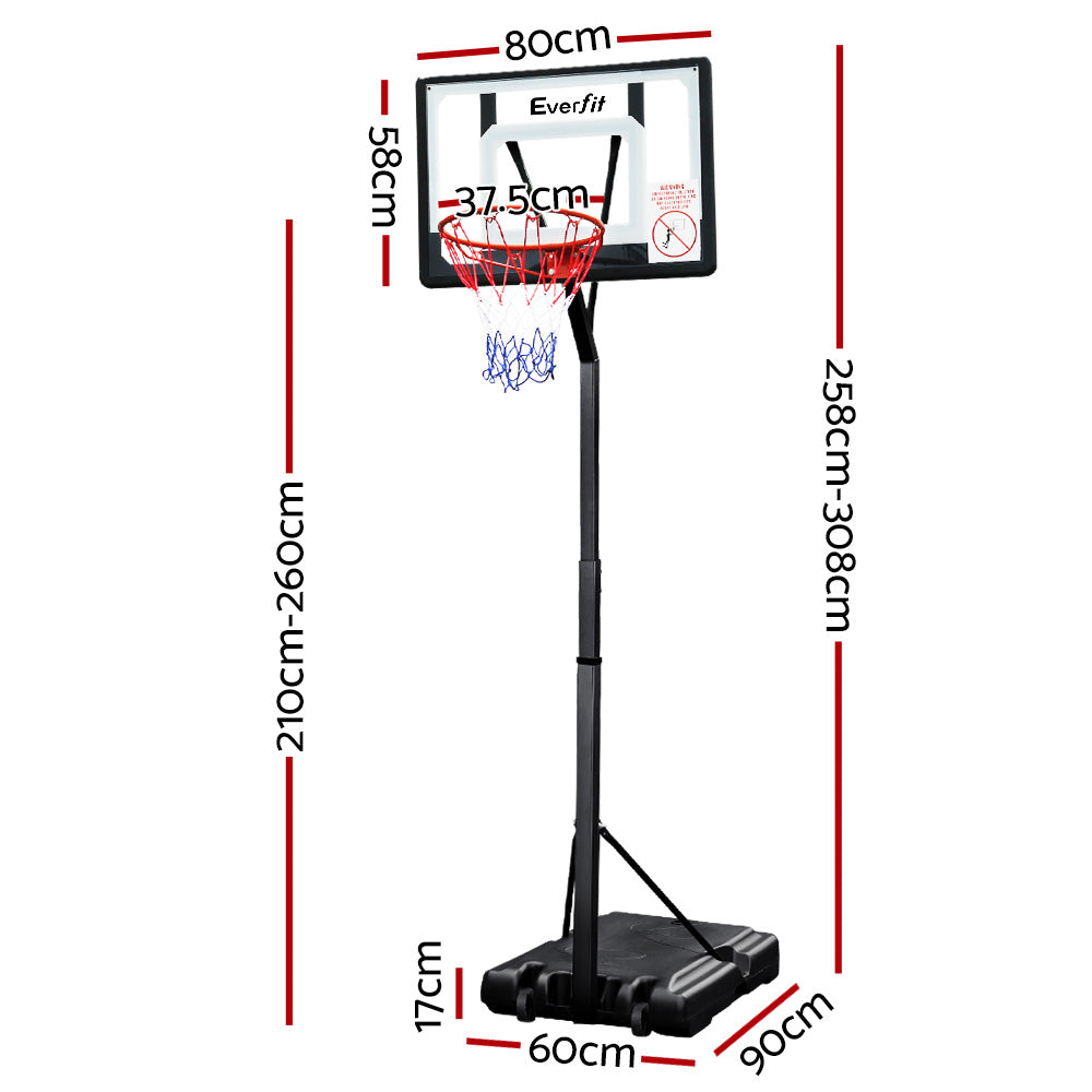 Adjustable Portable Basketball Stand Hoop System Rim