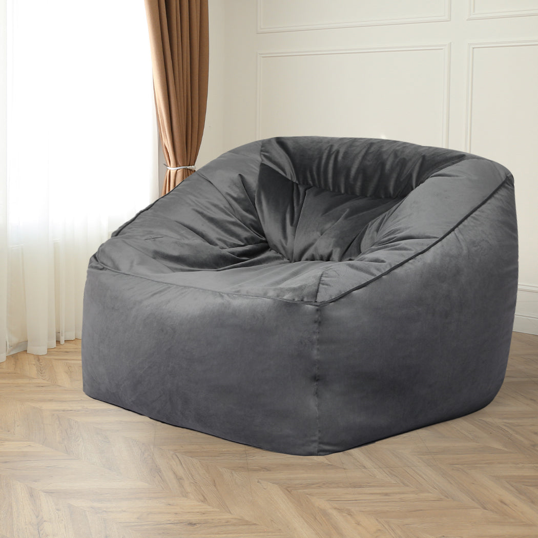 Bean Bag Chair Cover Soft Velvet Home Game Seat Lazy Sofa Cover Large