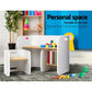 3 PC Nordic Kids Table Chair Set White Desk Activity Compact Children