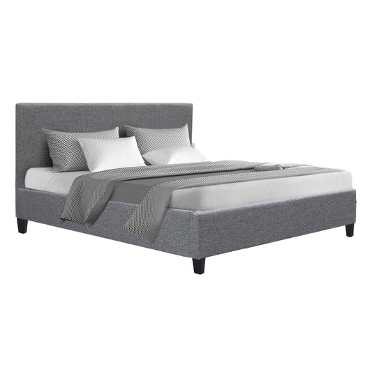 Bed Frame Fabric - Grey Double