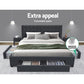Bed Frame Fabric Storage Drawers - Charcoal Queen
