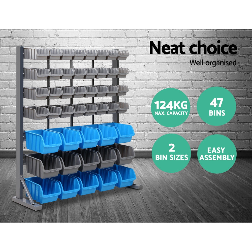 47 Bin Storage Shelving Rack