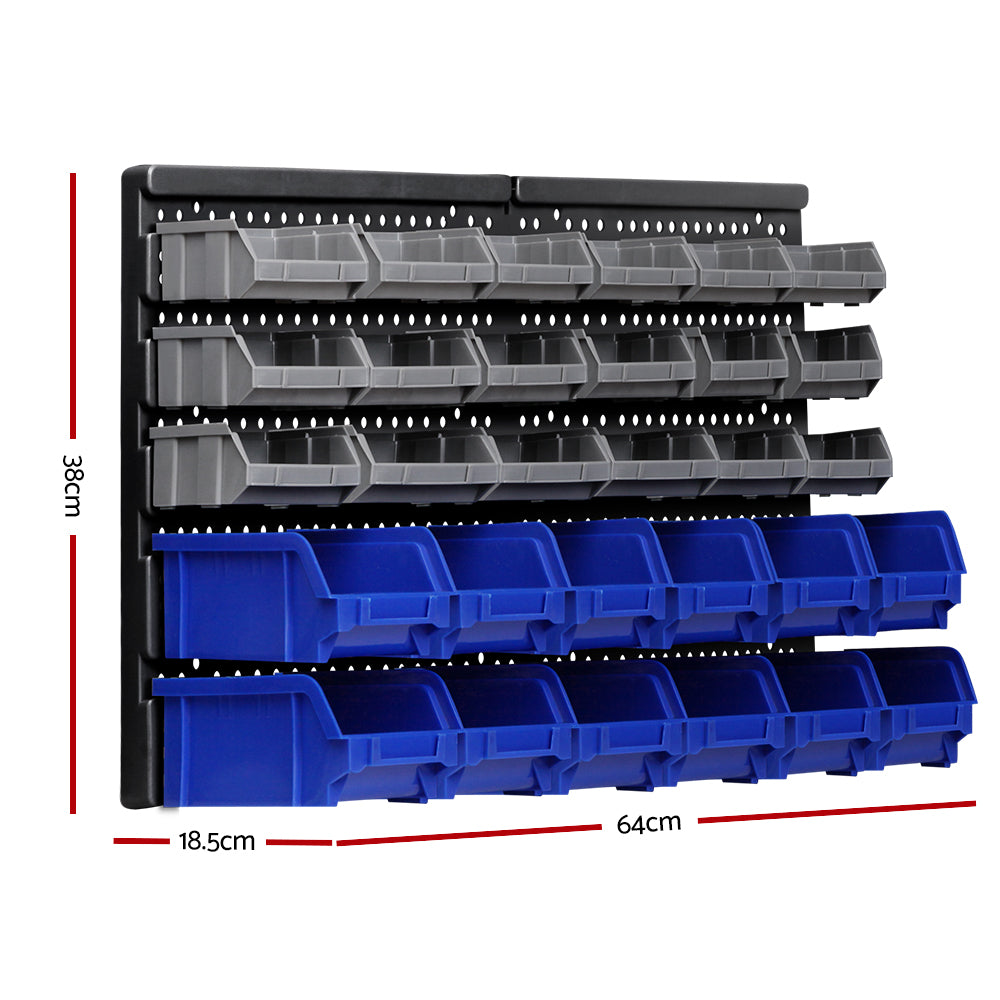 30 Bin Wall Mounted Rack Storage Organiser