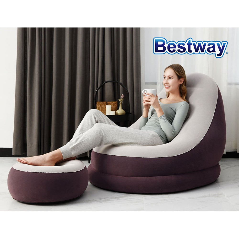 Inflatable Air Chair Seat Couch Lazy Sofa Lounge Blow Up Ottoman