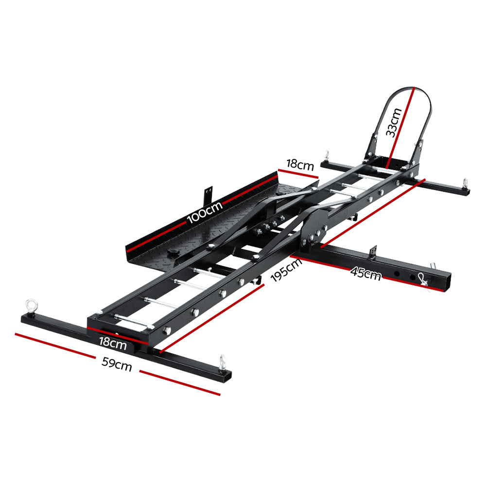 Motorcycle Carrier 2 Arms Rack Ramp Motorbike Dirt Bike 2"Hitch Towbar