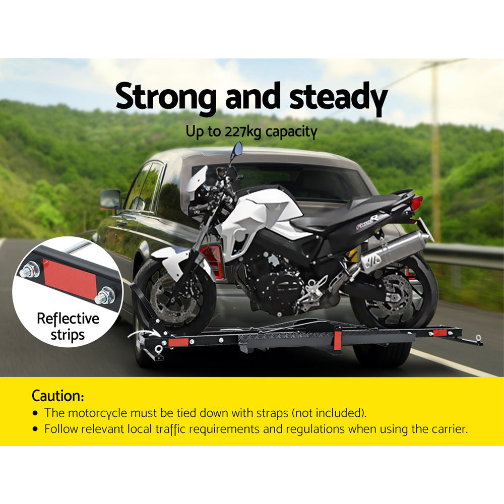 Motorcycle Carrier 2 Arms Rack Ramp Motorbike Dirt Bike 2"Hitch Towbar