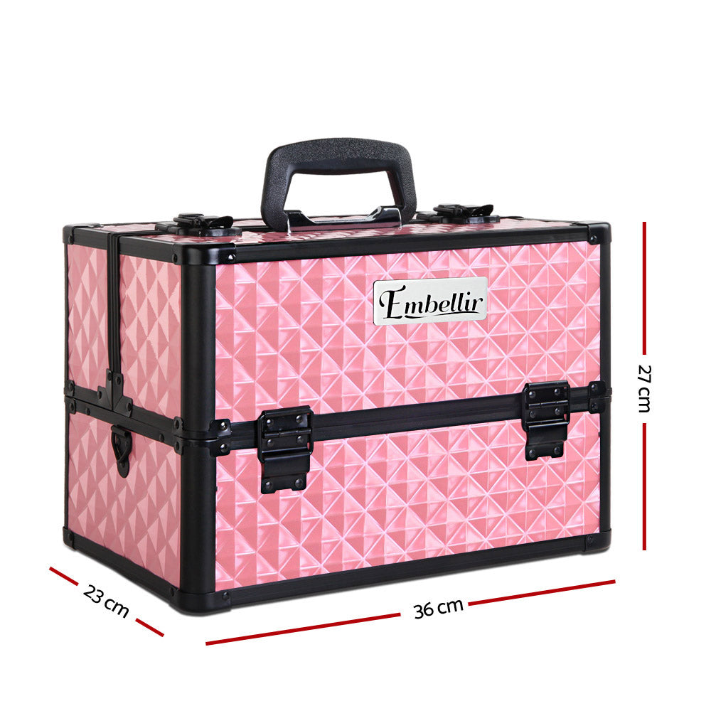 Portable Cosmetic Beauty Makeup Case - Diamond Pink