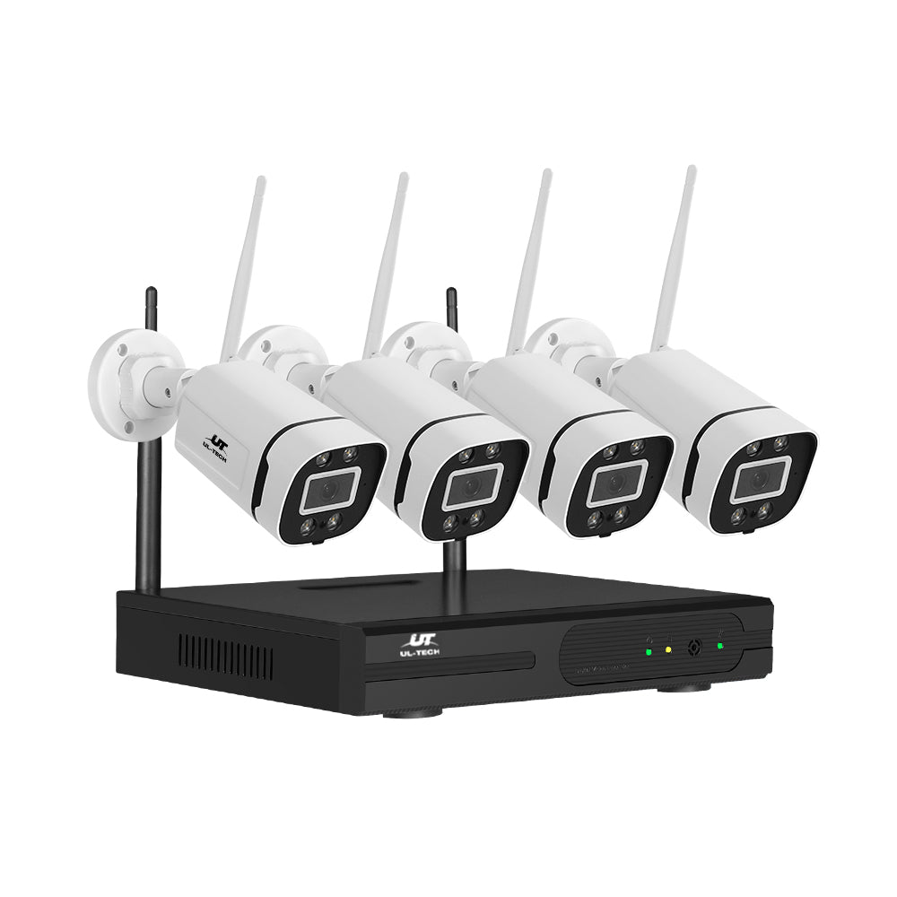 Wireless CCTV Security System 8CH NVR 3MP 4 Square Cameras