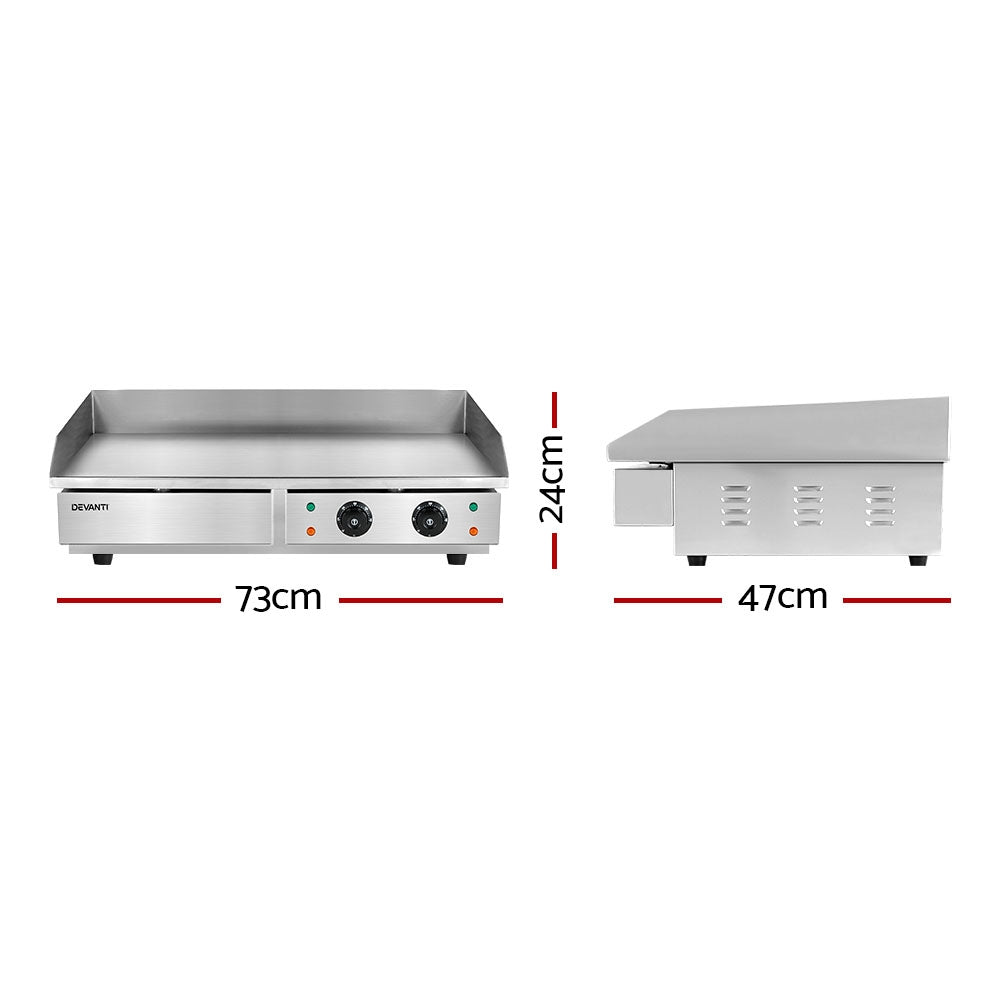 Commercial Electric Griddle BBQ Grill Hot Plate Stainless Steel 4400W